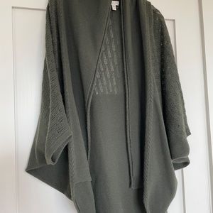 Garnet Hill Cashmere Wrap Olive Green